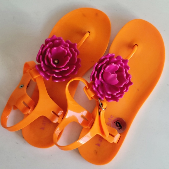 Kate Spade Floral Rubber Flower Beach Sandal Sandals Slipper Shoes 6 Women's - Picture 4 of 7